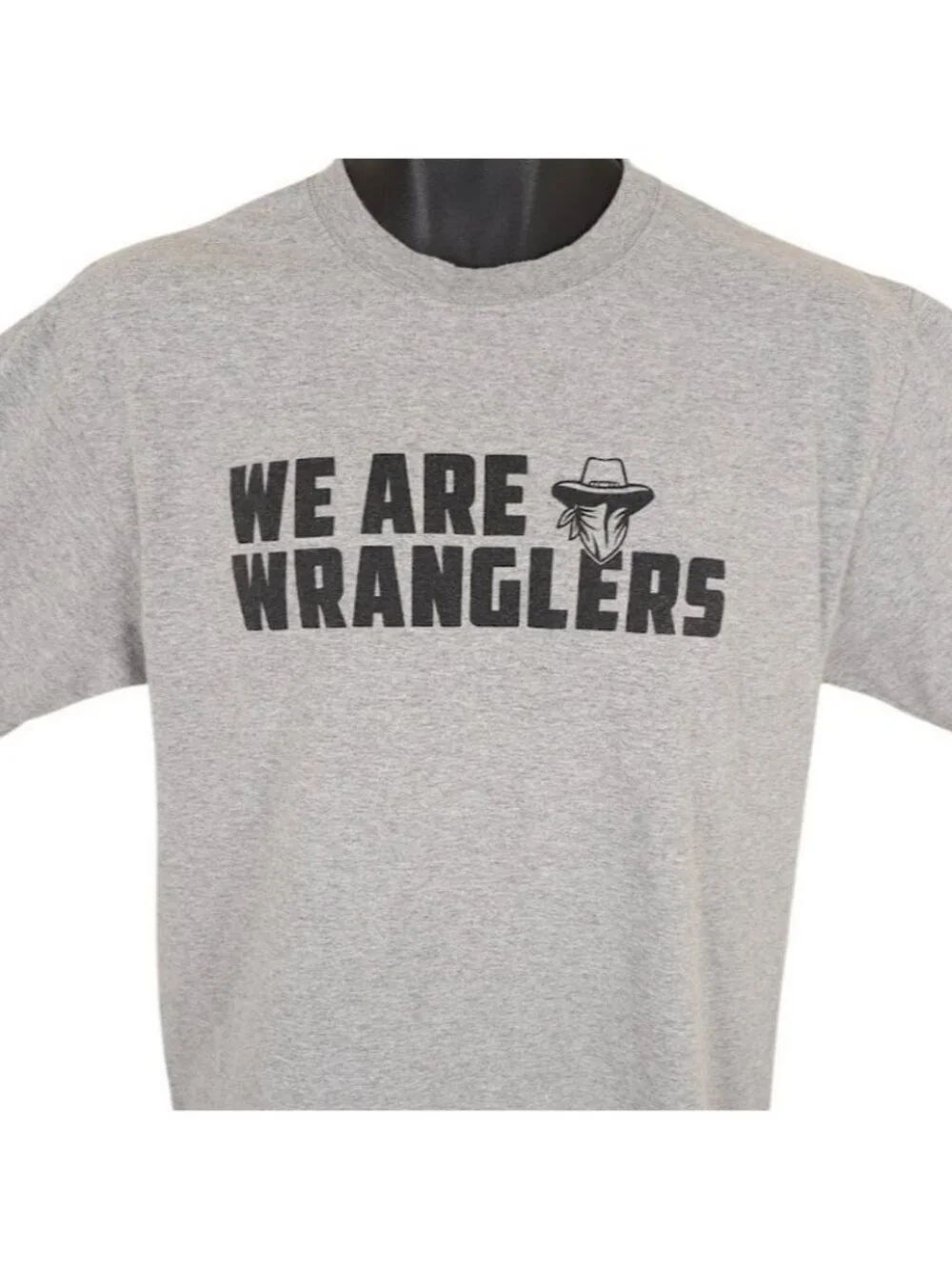 We Are Wranglers T Shirt Mens Size Medium Gray Masked Cowboy Bandit
